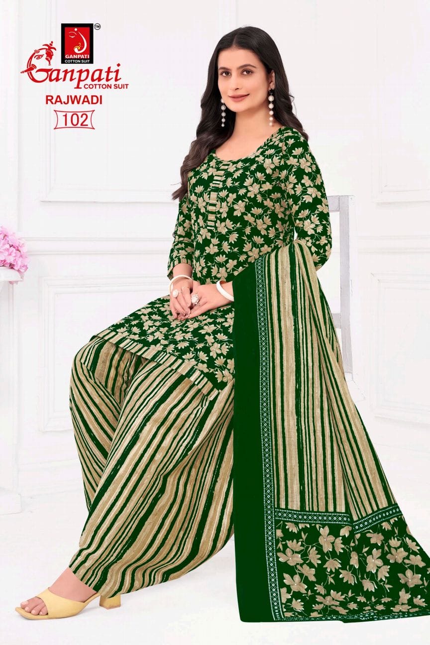 Rajwadi Vol 01 By Ganpati Heavy Cotton Printed Dress Material Exporters In India